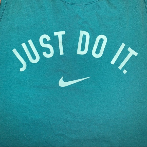 Nike “Just Do It” Activewear Teal Tank Top Women’s Size Large - Picture 2 of 13
